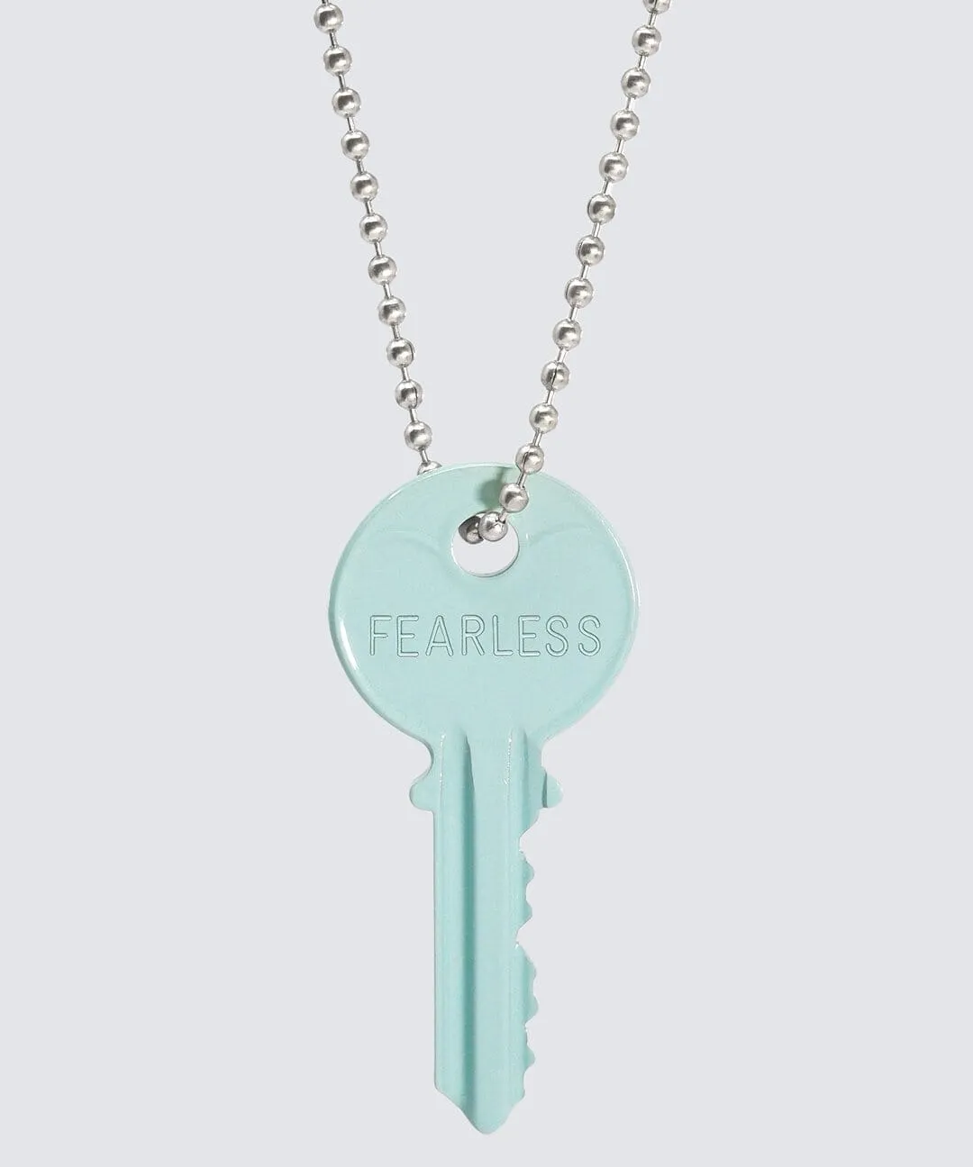 Color Classic Key Silver Ball Chain Necklace