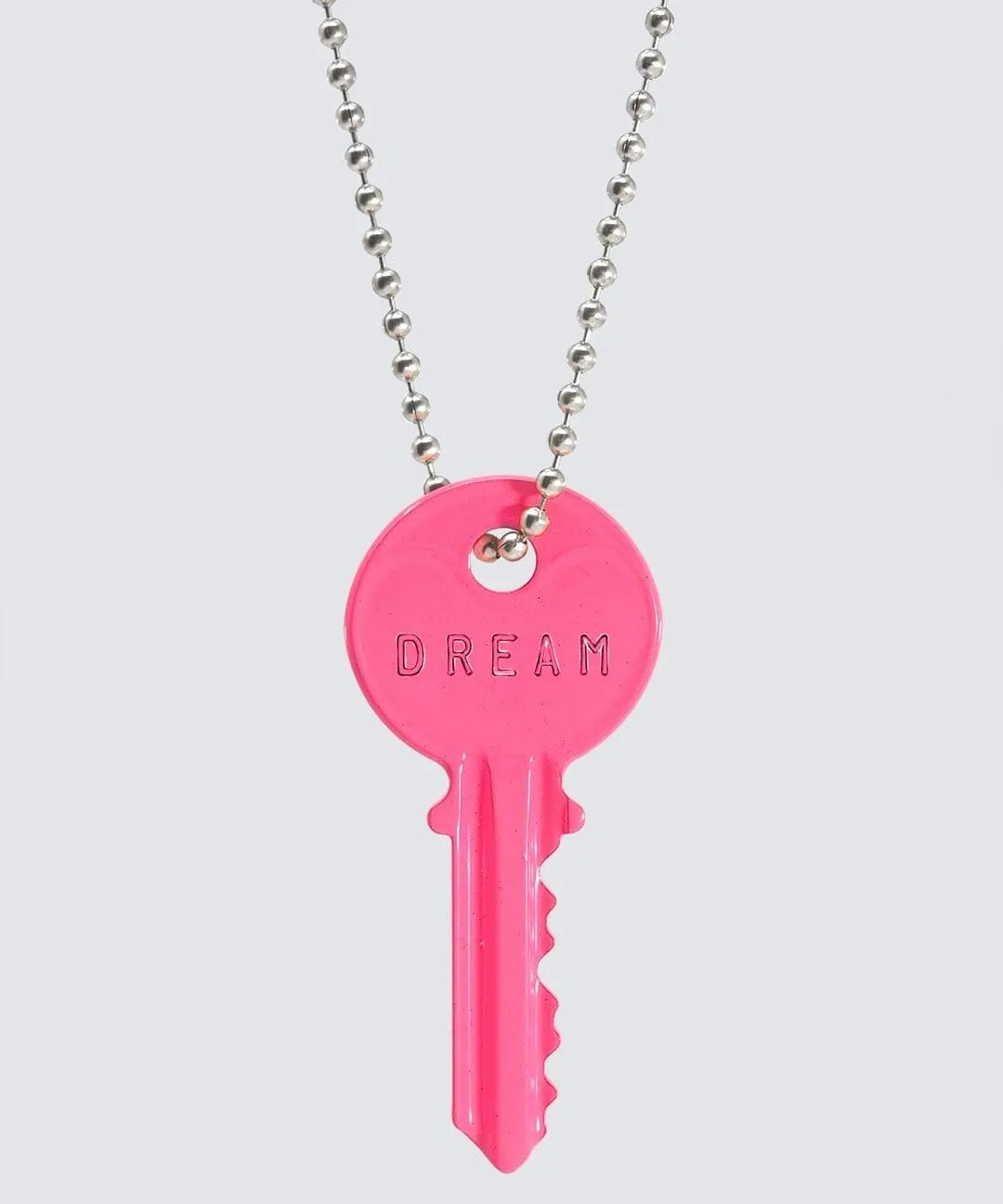 Color Classic Key Silver Ball Chain Necklace