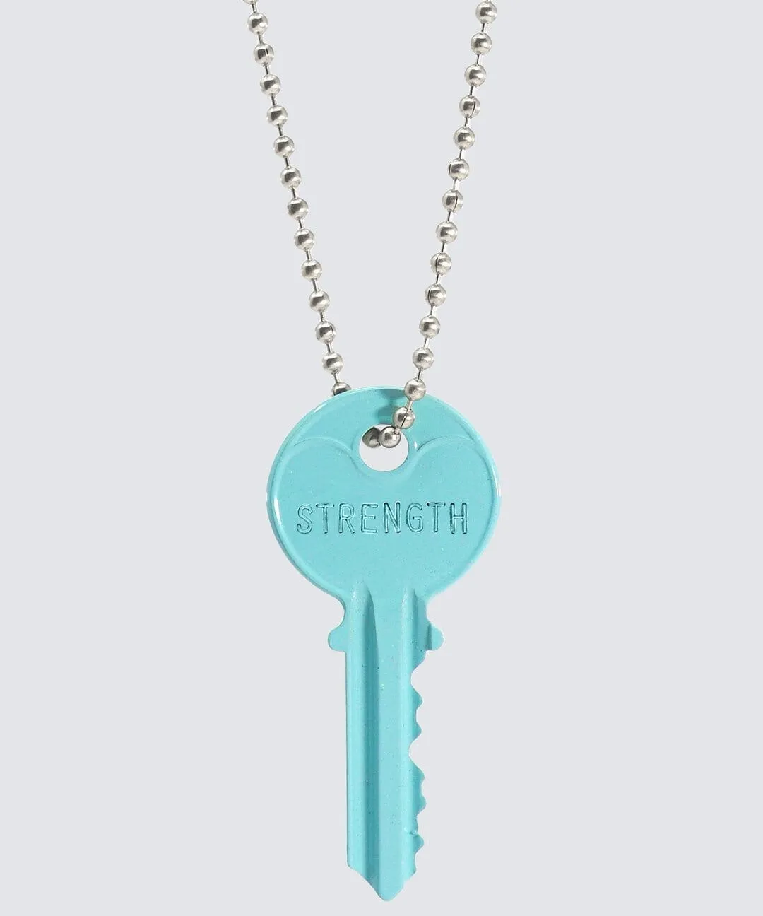 Color Classic Key Silver Ball Chain Necklace