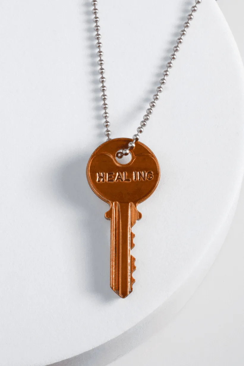 Color Classic Key Silver Ball Chain Necklace