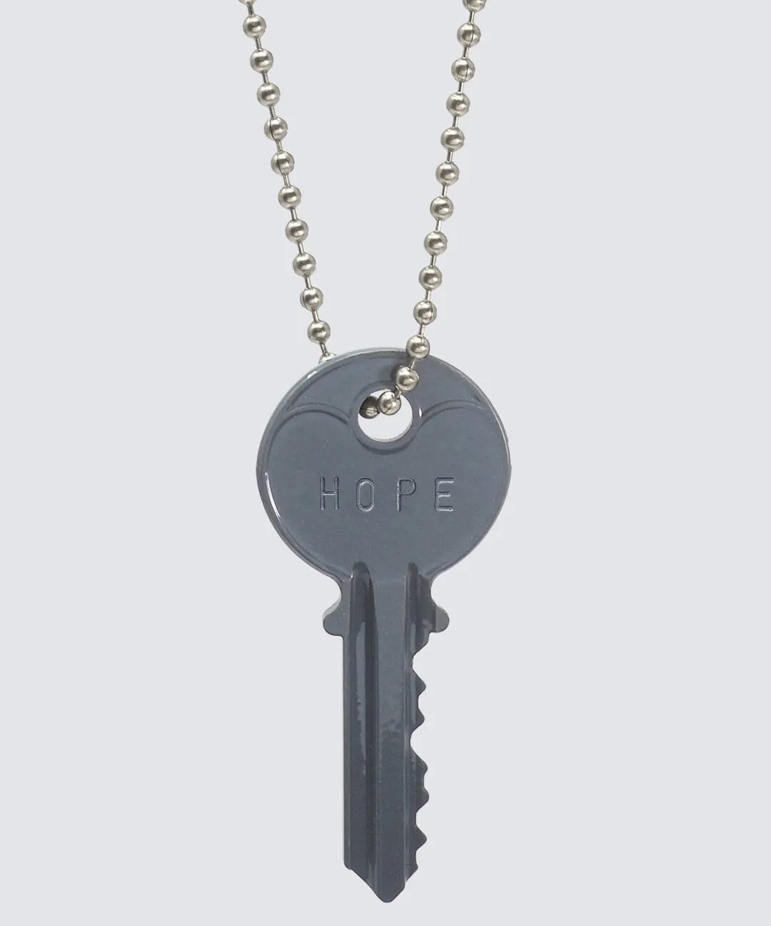 Color Classic Key Silver Ball Chain Necklace