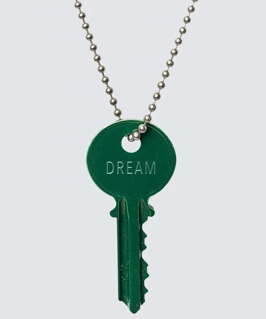 Color Classic Key Silver Ball Chain Necklace