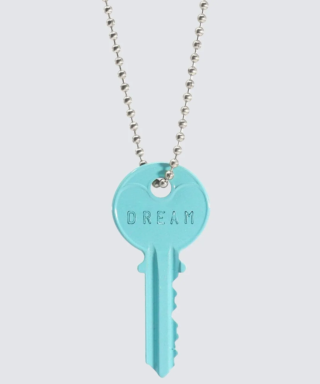 Color Classic Key Silver Ball Chain Necklace