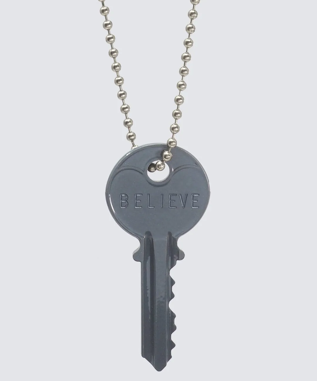 Color Classic Key Silver Ball Chain Necklace