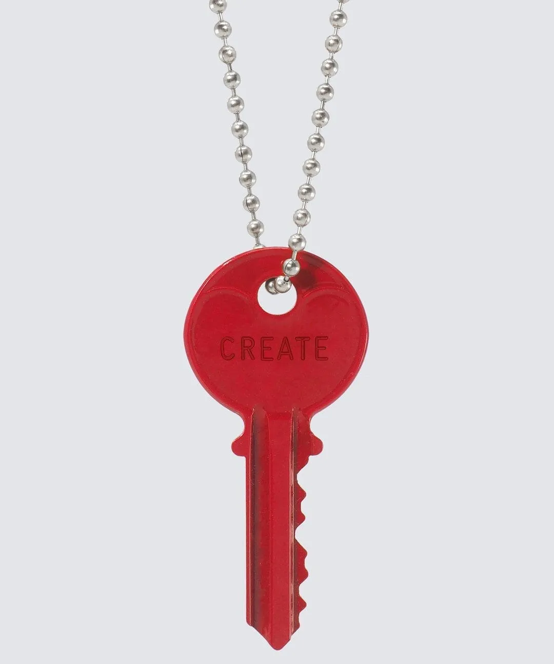 Color Classic Key Silver Ball Chain Necklace