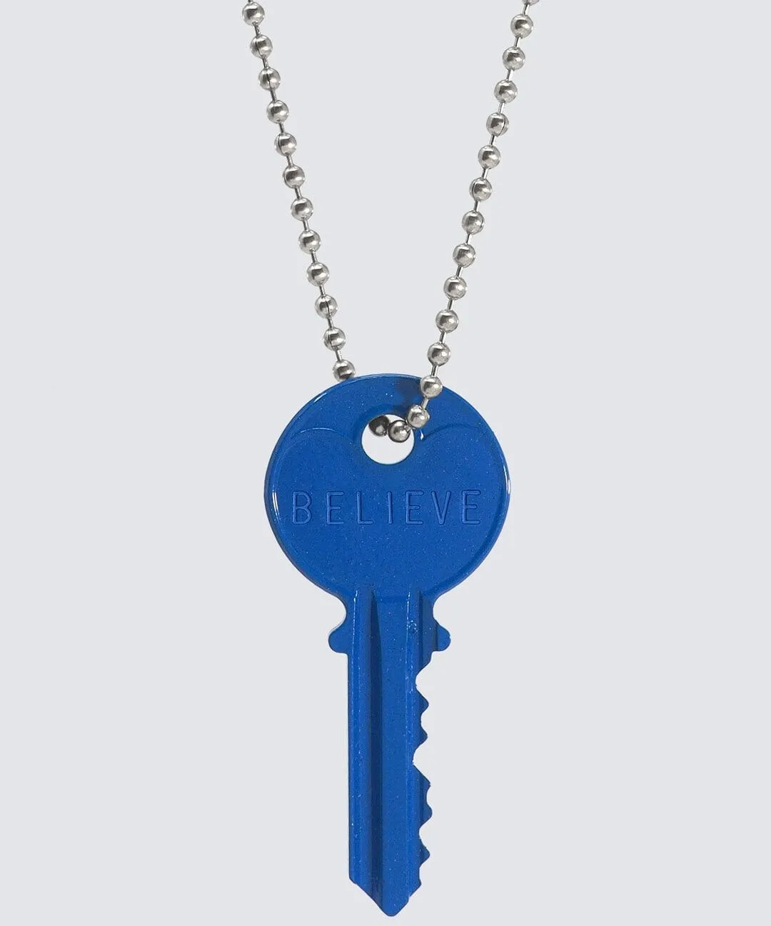 Color Classic Key Silver Ball Chain Necklace