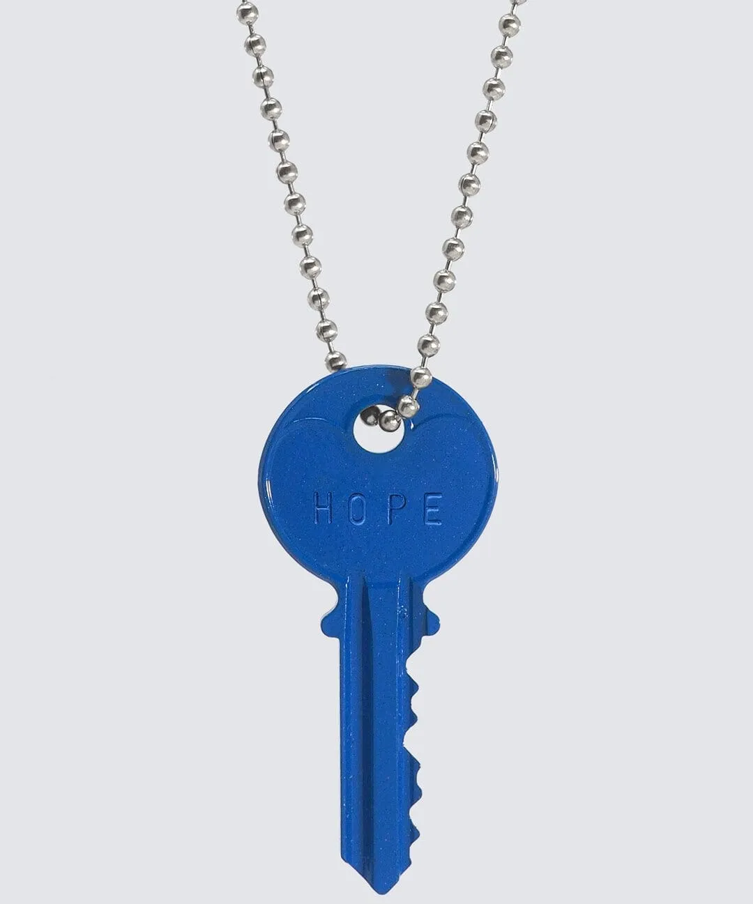 Color Classic Key Silver Ball Chain Necklace