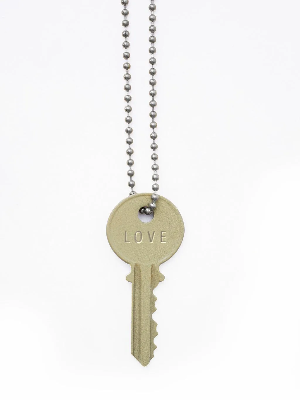 Color Classic Key Silver Ball Chain Necklace