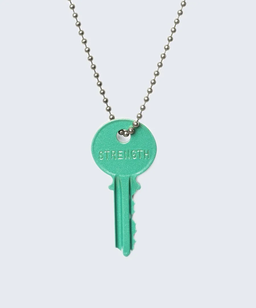 Color Classic Key Silver Ball Chain Necklace