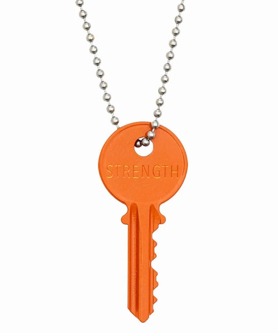 Color Classic Key Silver Ball Chain Necklace