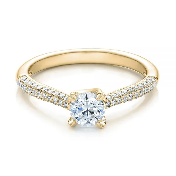 Contemporary Pave Set Diamond Engagement Ring [Setting Only] - EC077