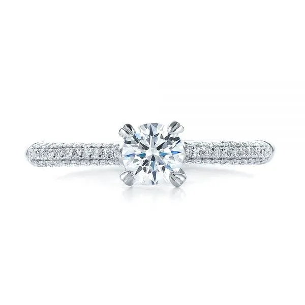 Contemporary Pave Set Diamond Engagement Ring [Setting Only] - EC077