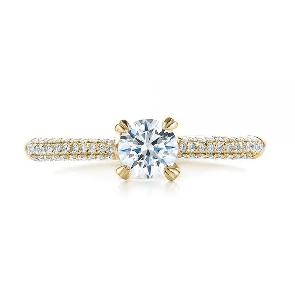 Contemporary Pave Set Diamond Engagement Ring [Setting Only] - EC077