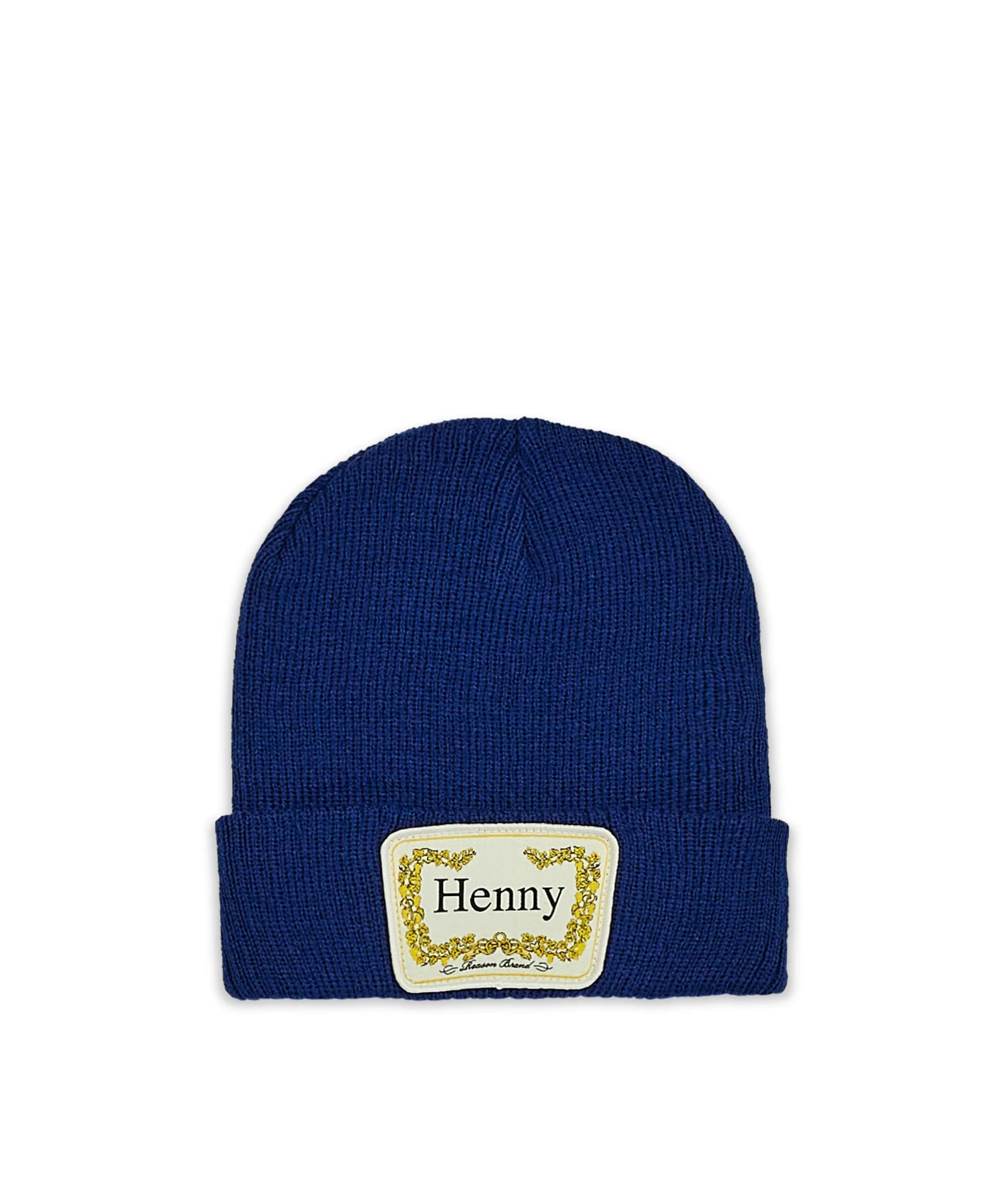 Cozy Henny Embroidered Patch Beanie - Navy