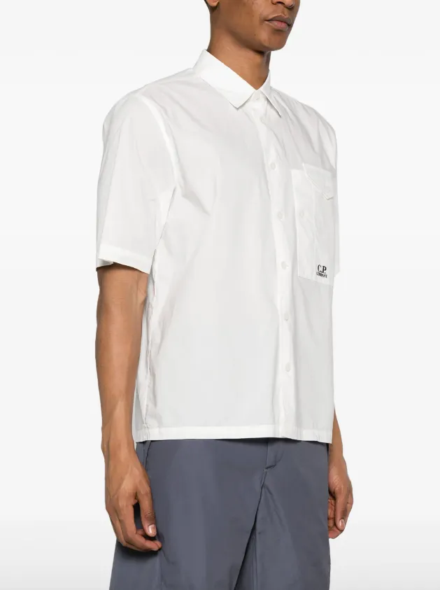 C.P. Company logo-embroidered cotton shirt