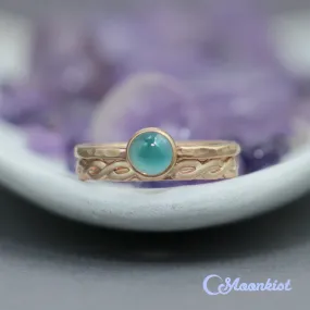 Dainty Aquamarine Gold Filled Ring Set | Moonkist Designs