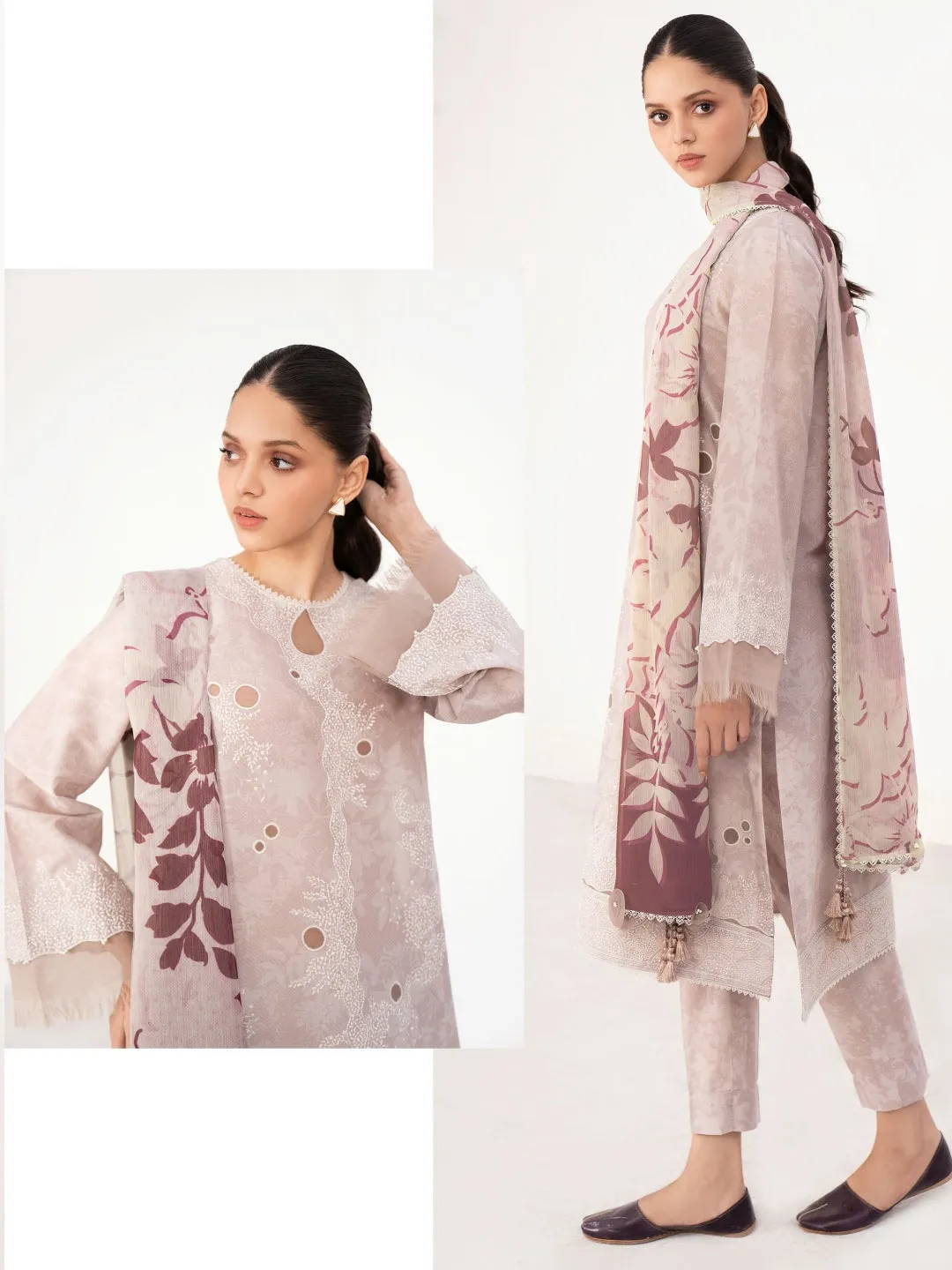 Digital Printed Embroidered Lawn