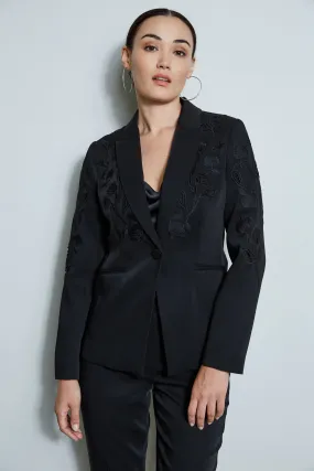 Embroidered Crepe Blazer