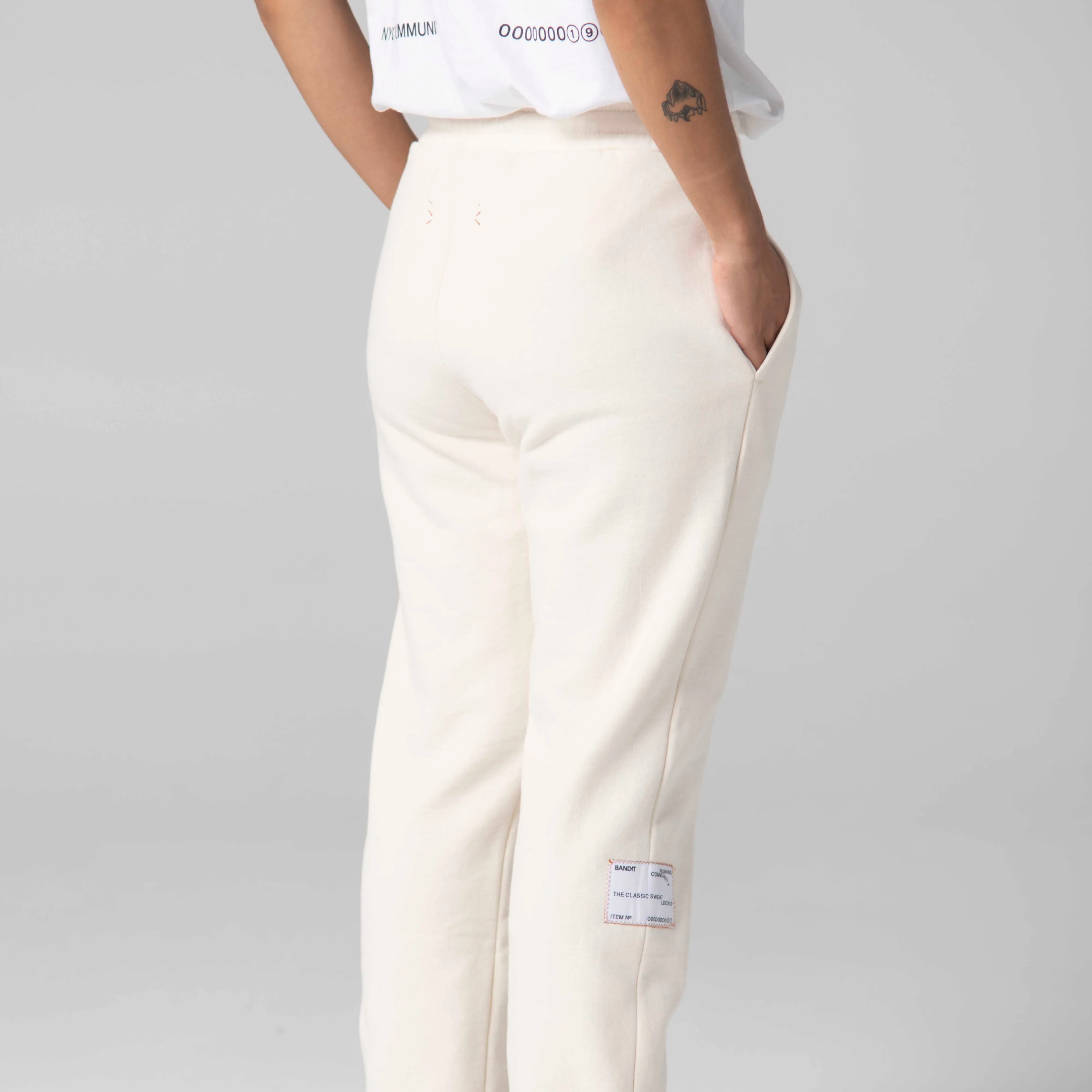 Embroidered Sweats, Cream - Unisex