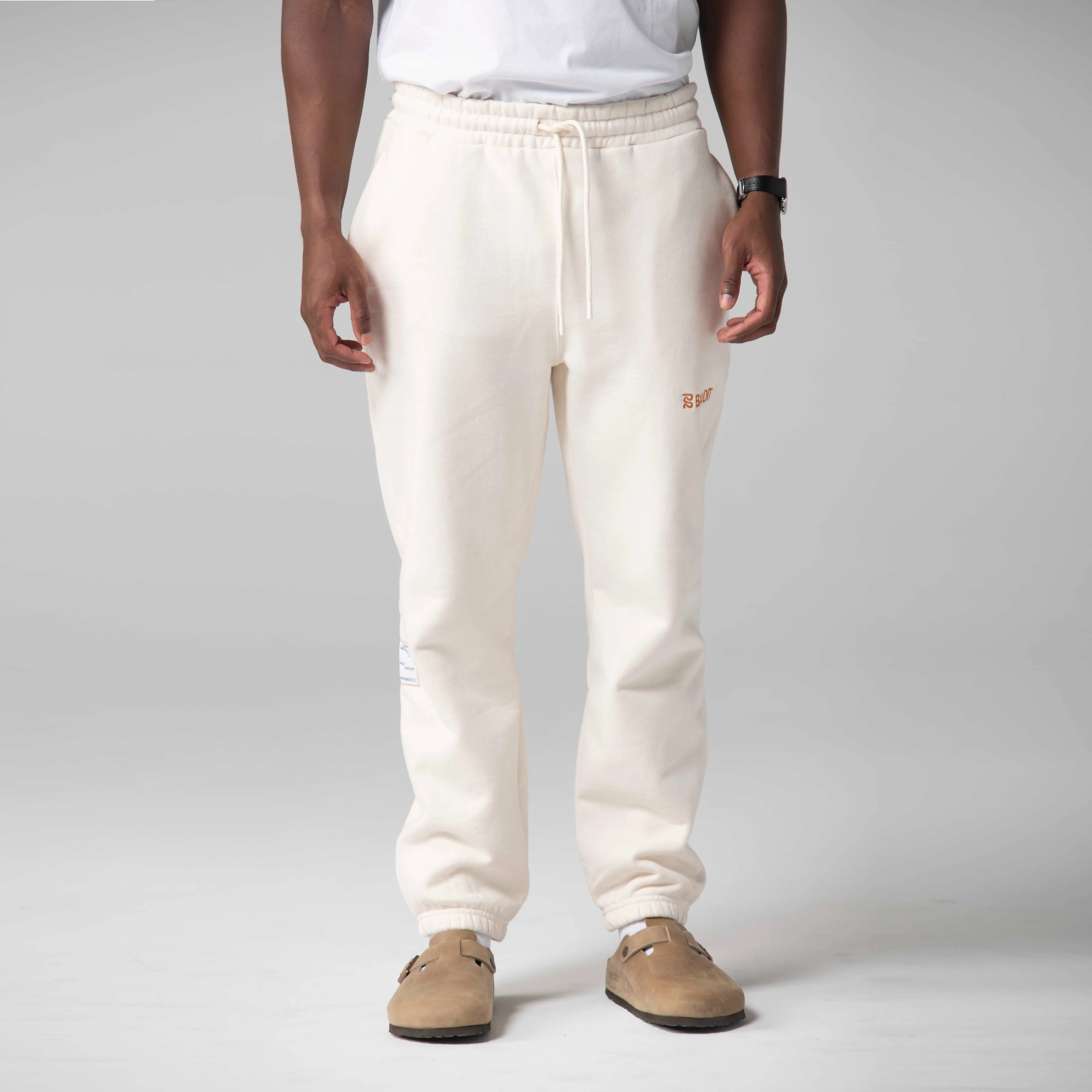 Embroidered Sweats, Cream - Unisex