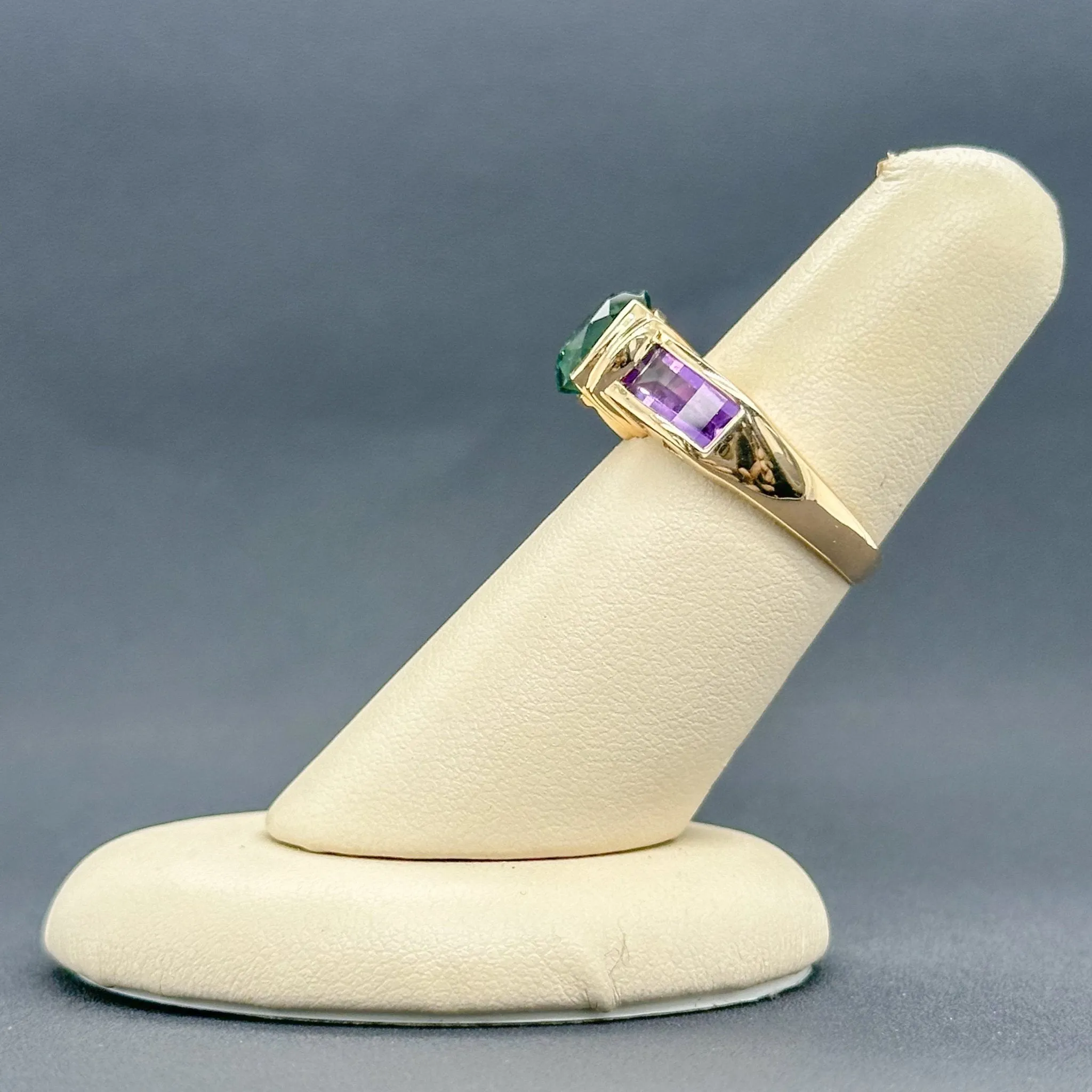 Estate 14K Y Gold 3.42ctw Multicolor Amethyst Ring