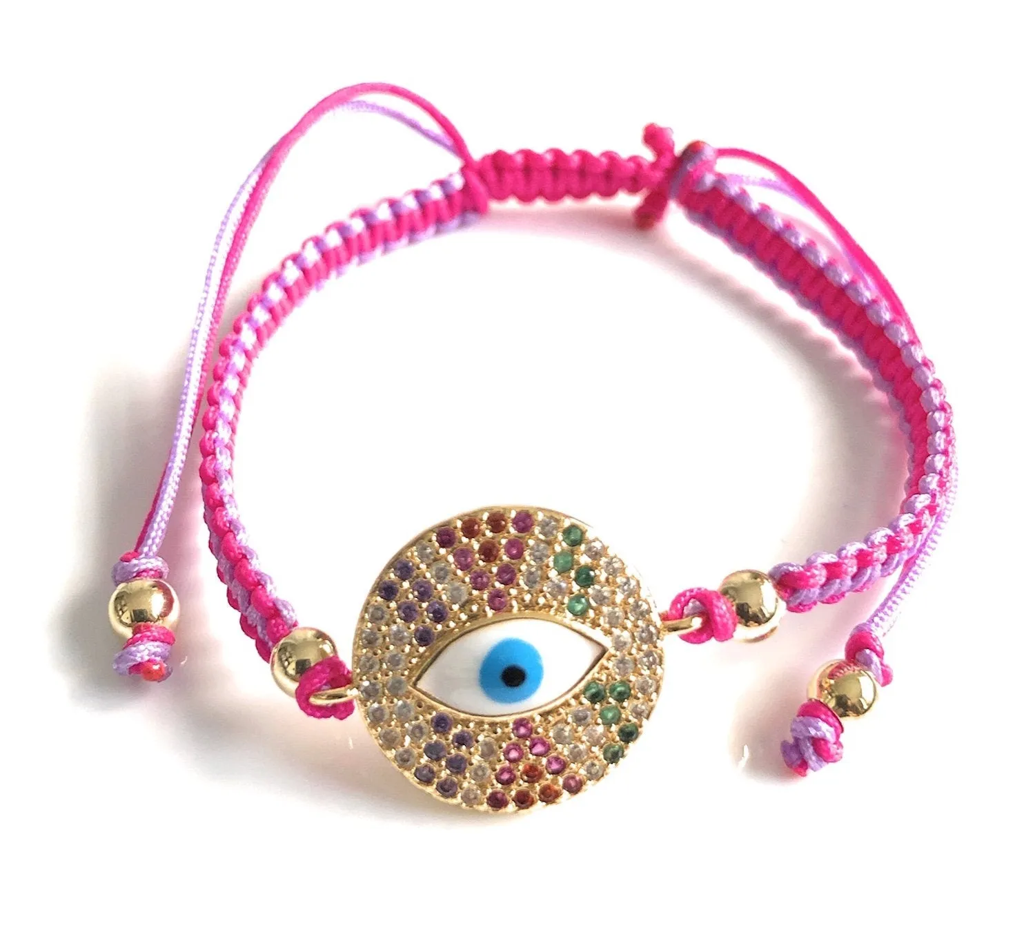 Evil Eye Pink Bracelet, Protection Bracelet for Women