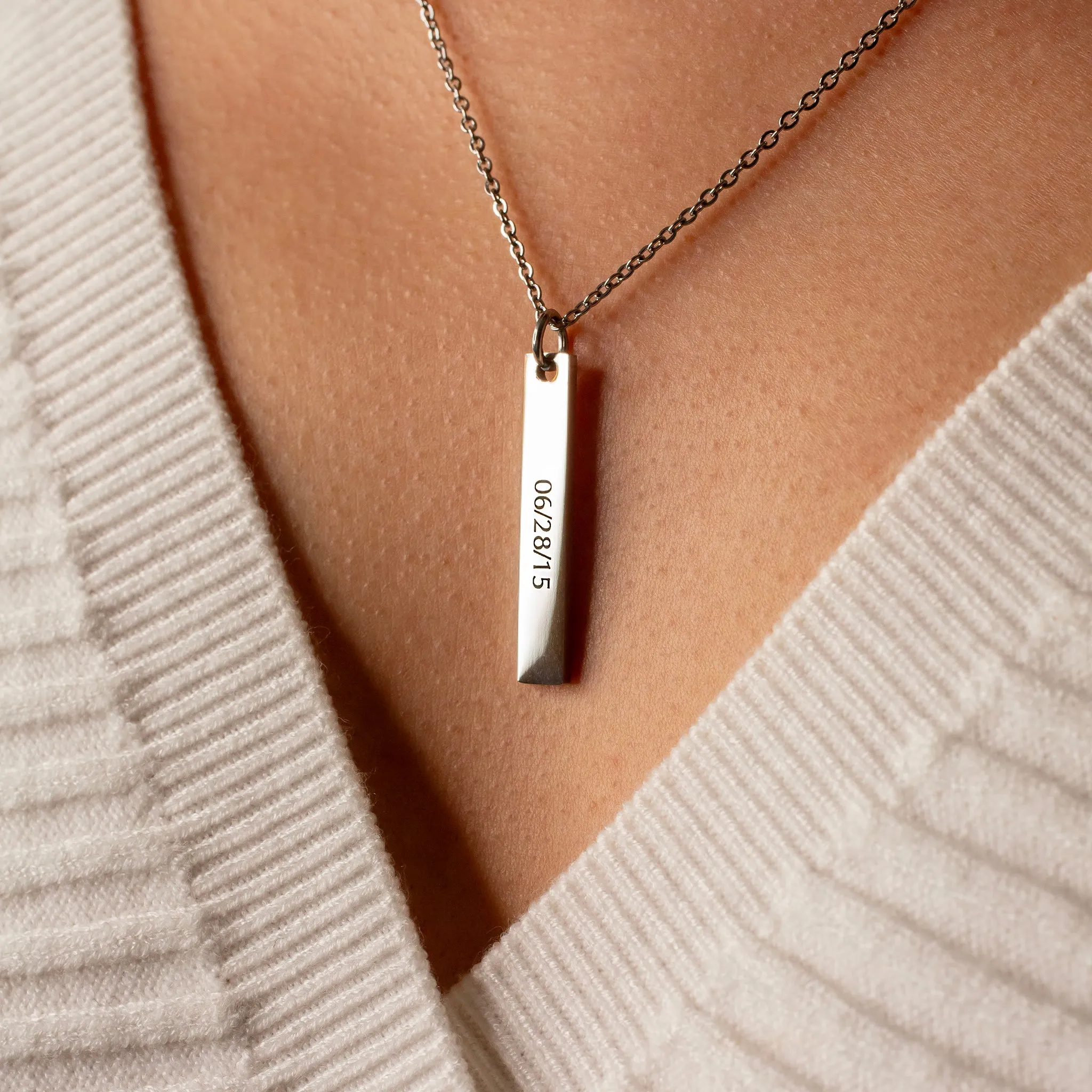 Extra Charm for Luca Engraved Vertical Name Bar Necklace - Personalized Add-On Pendant