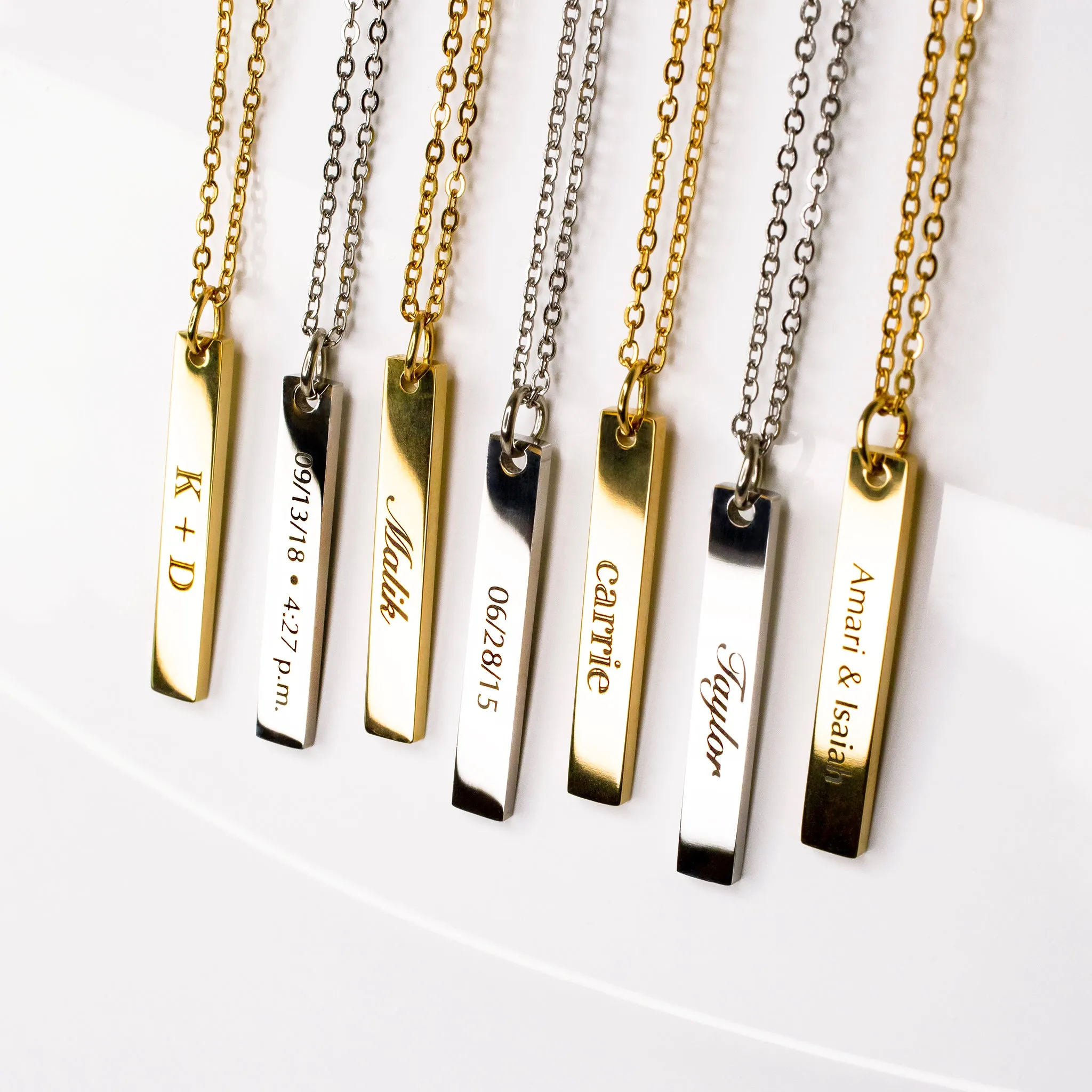 Extra Charm for Luca Engraved Vertical Name Bar Necklace - Personalized Add-On Pendant