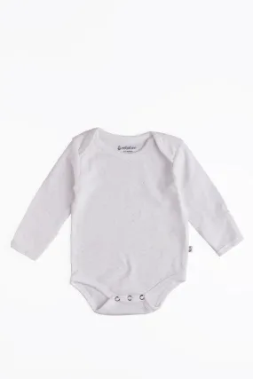 Full sleeve soft pink dot pattern in white bodysuit for baby