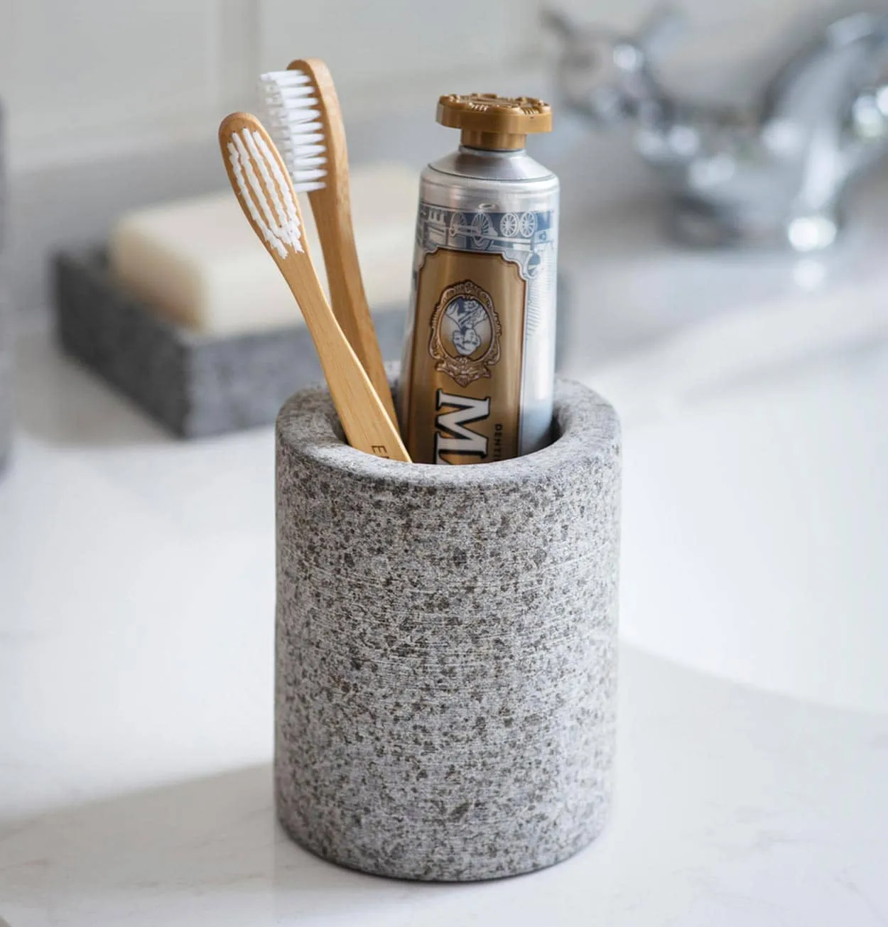 Garden Trading Raw Granite Toothbrush Holder