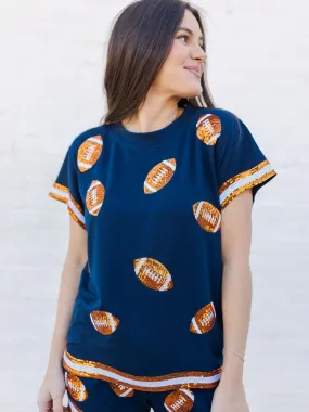 Ginny Top | Navy   Orange