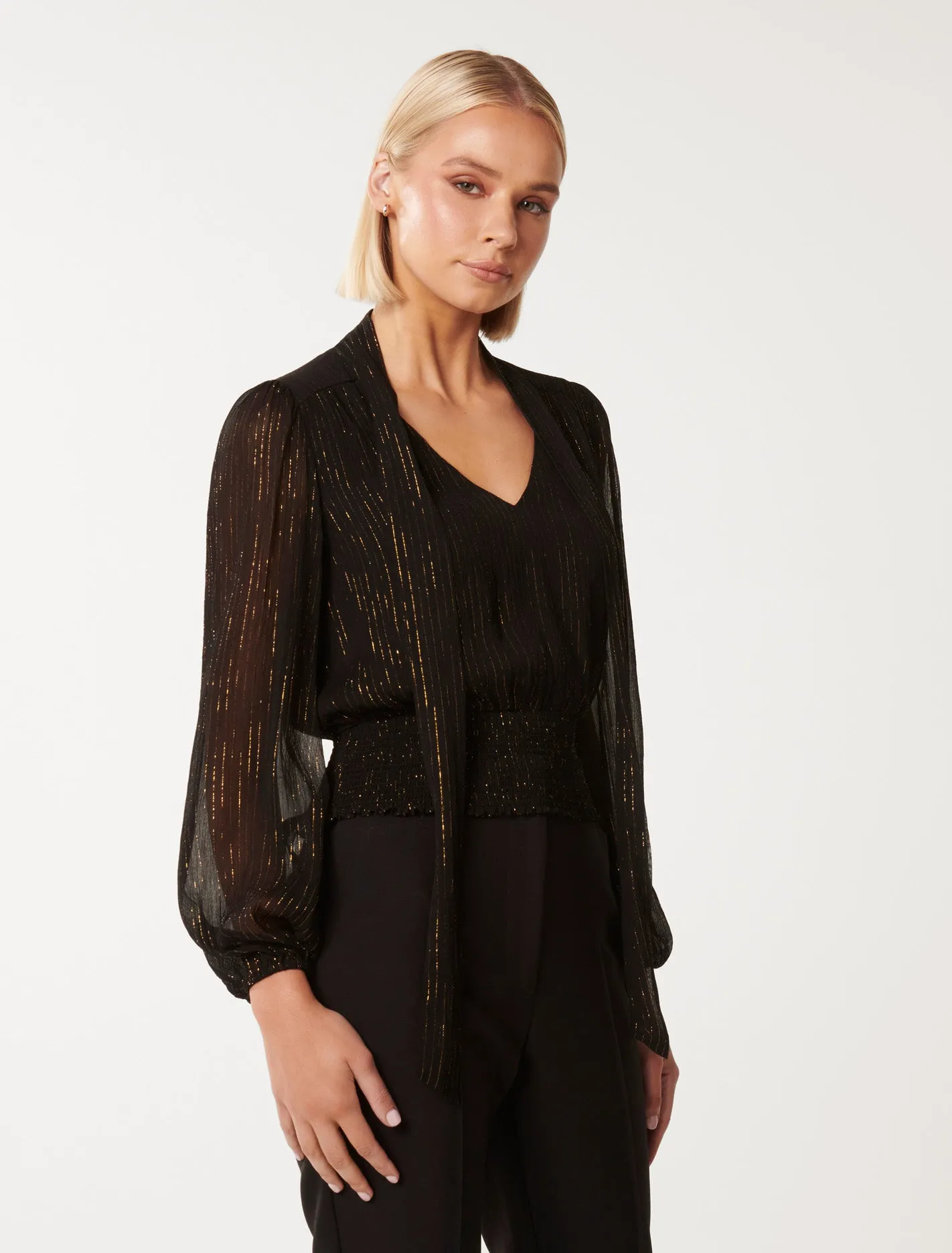 Gloria Gold Foil Blouse