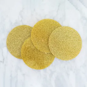 GOLD GLITTER LUNA SET OF 4 COASTERS