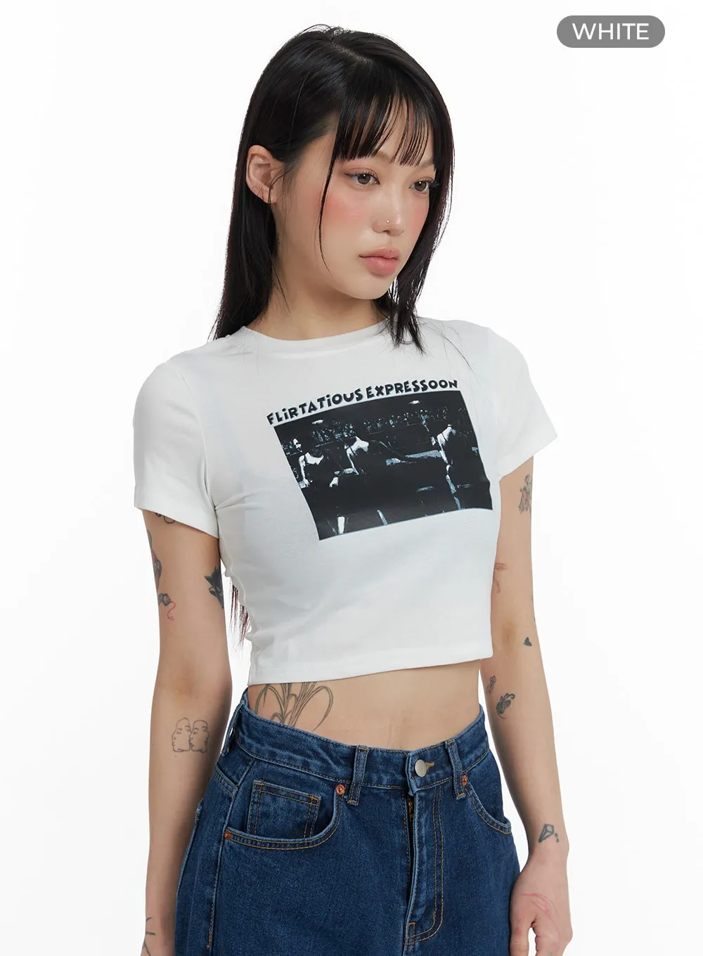 Graphic Crop Tee IF423