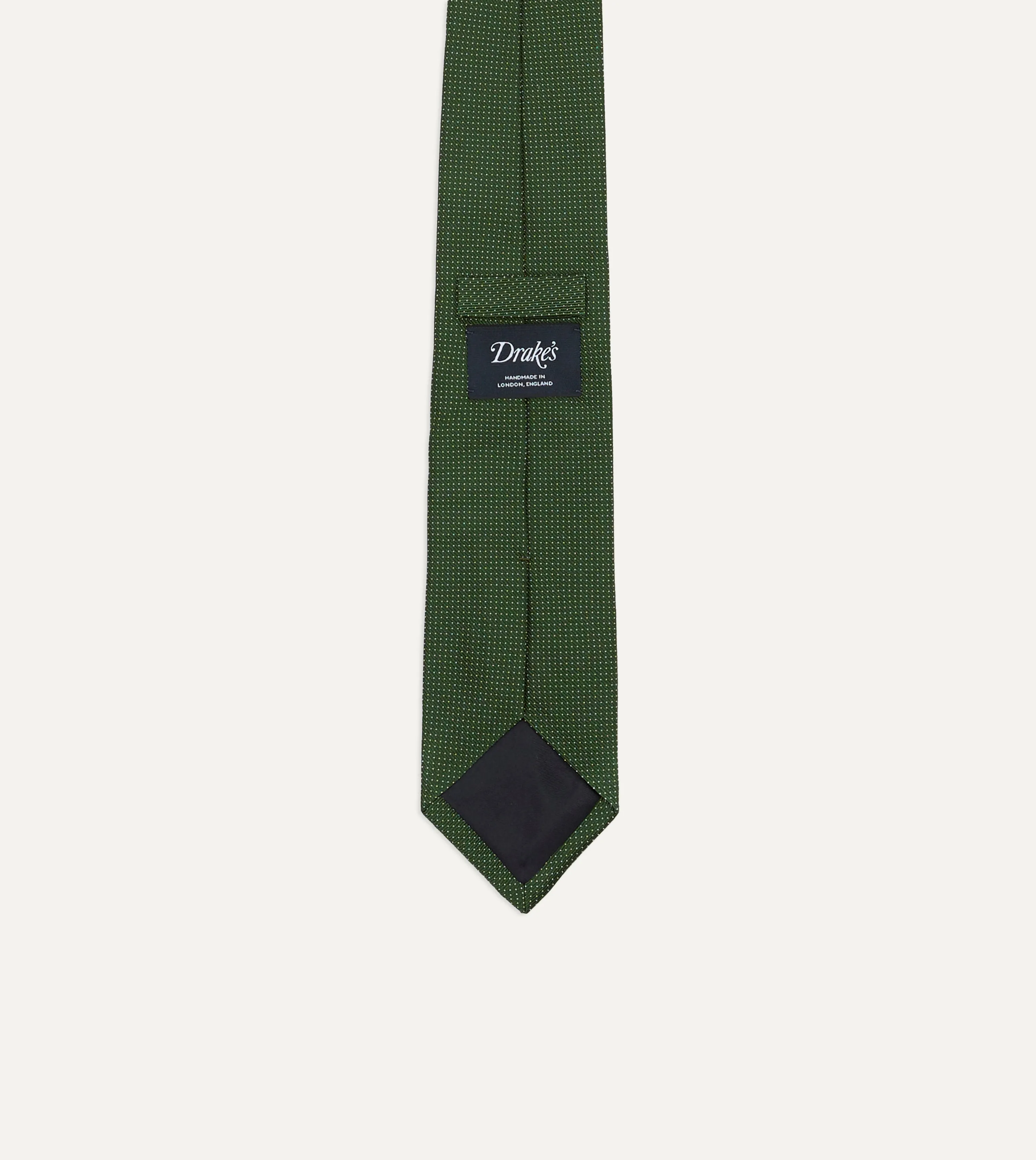 Green Micro Polka Dot Embroidered Tipped Tie