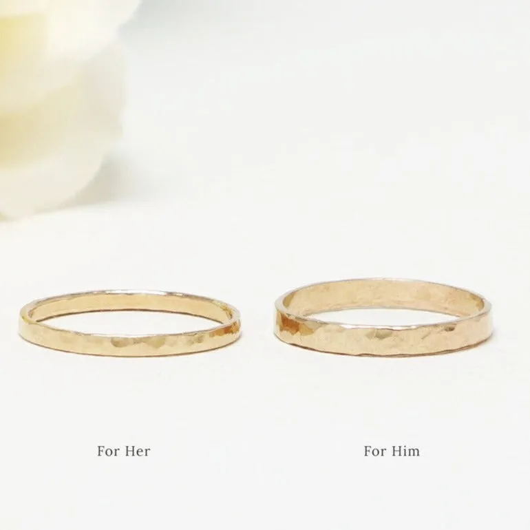 Hand Embossed Unique Couple Wedding Ring Set - WM32