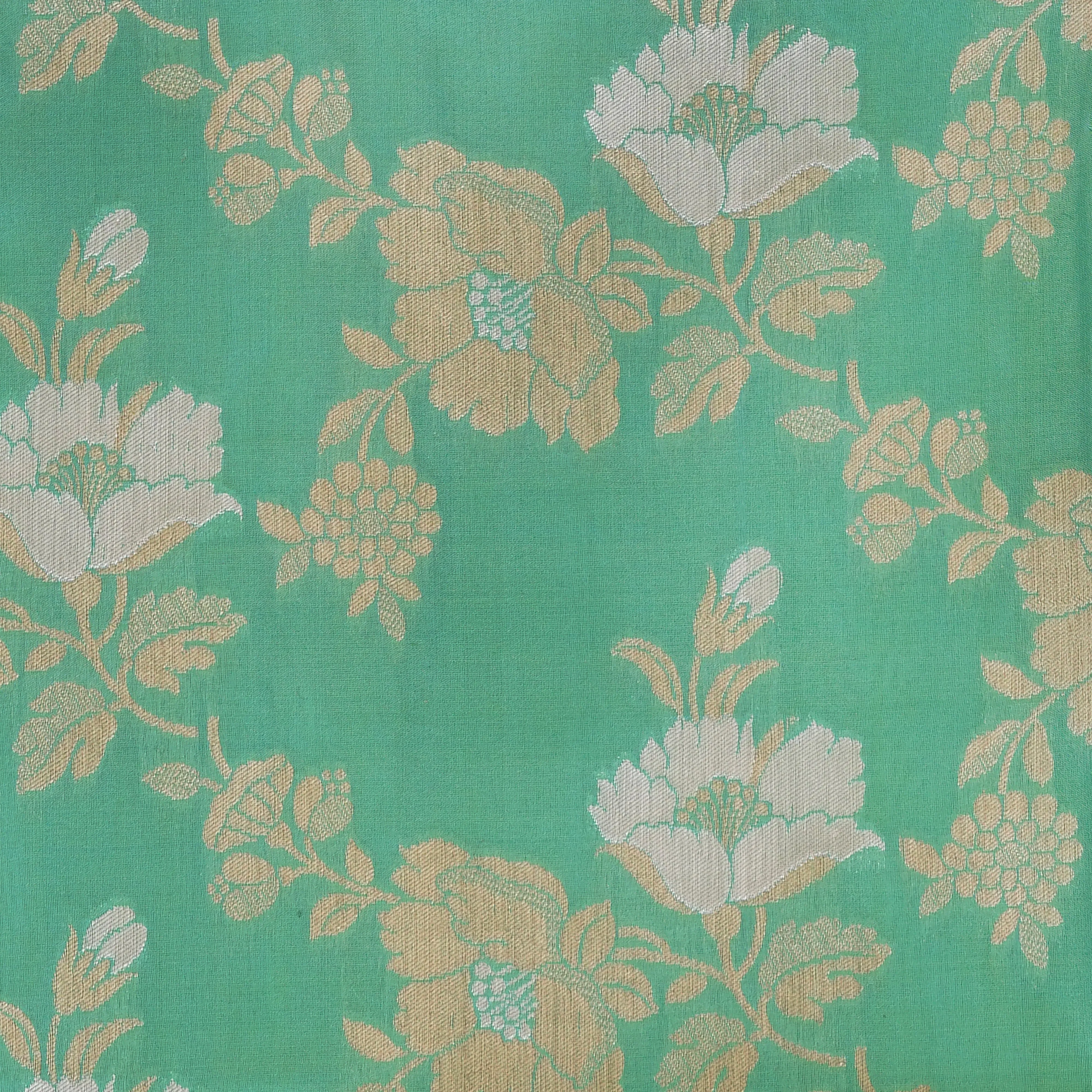 Handwoven Green Banarasi Silk Saree - 1996T009488DSC