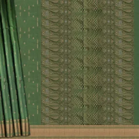 Handwoven Green Soft Silk Saree - 1845T009288DSC