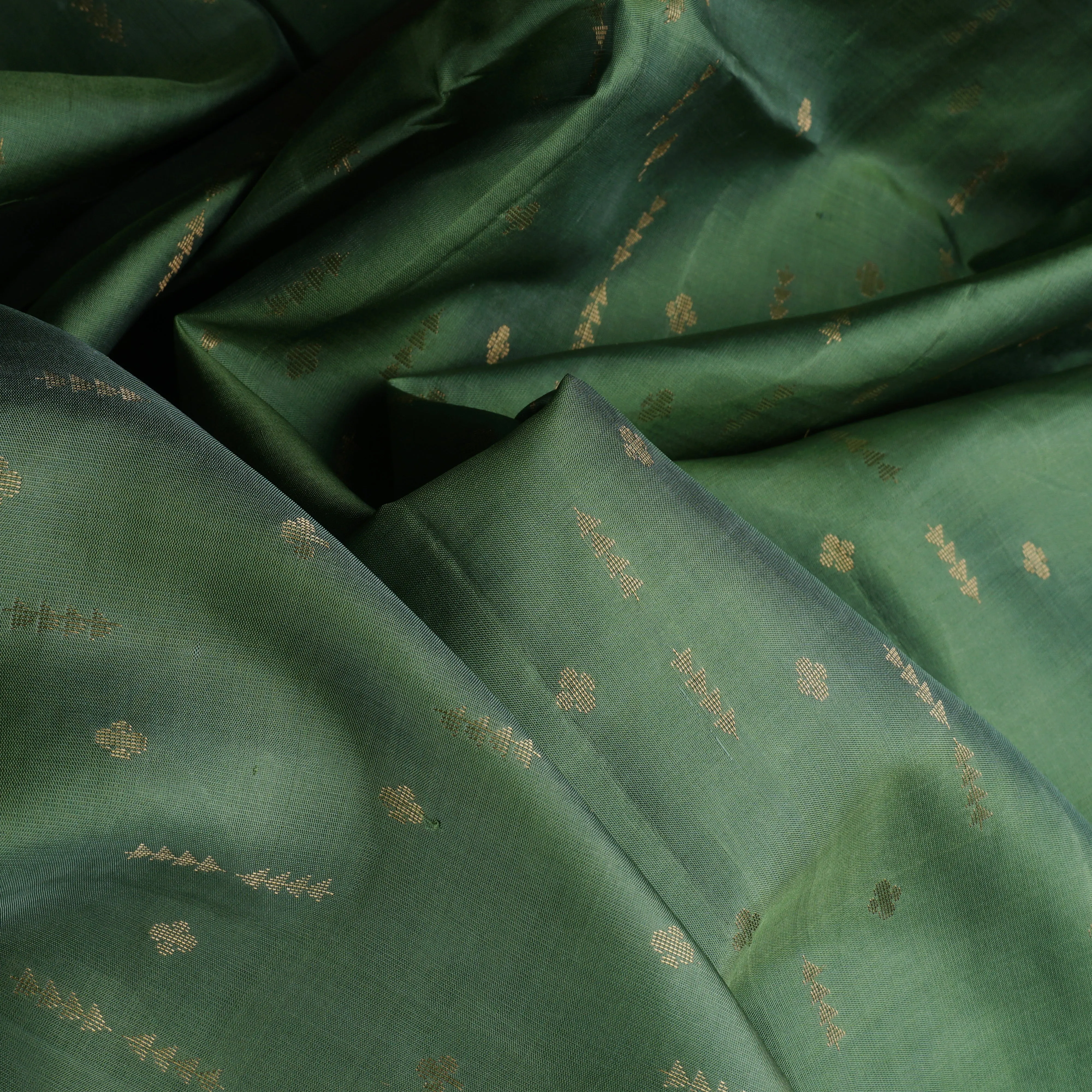 Handwoven Green Soft Silk Saree - 1845T009288DSC