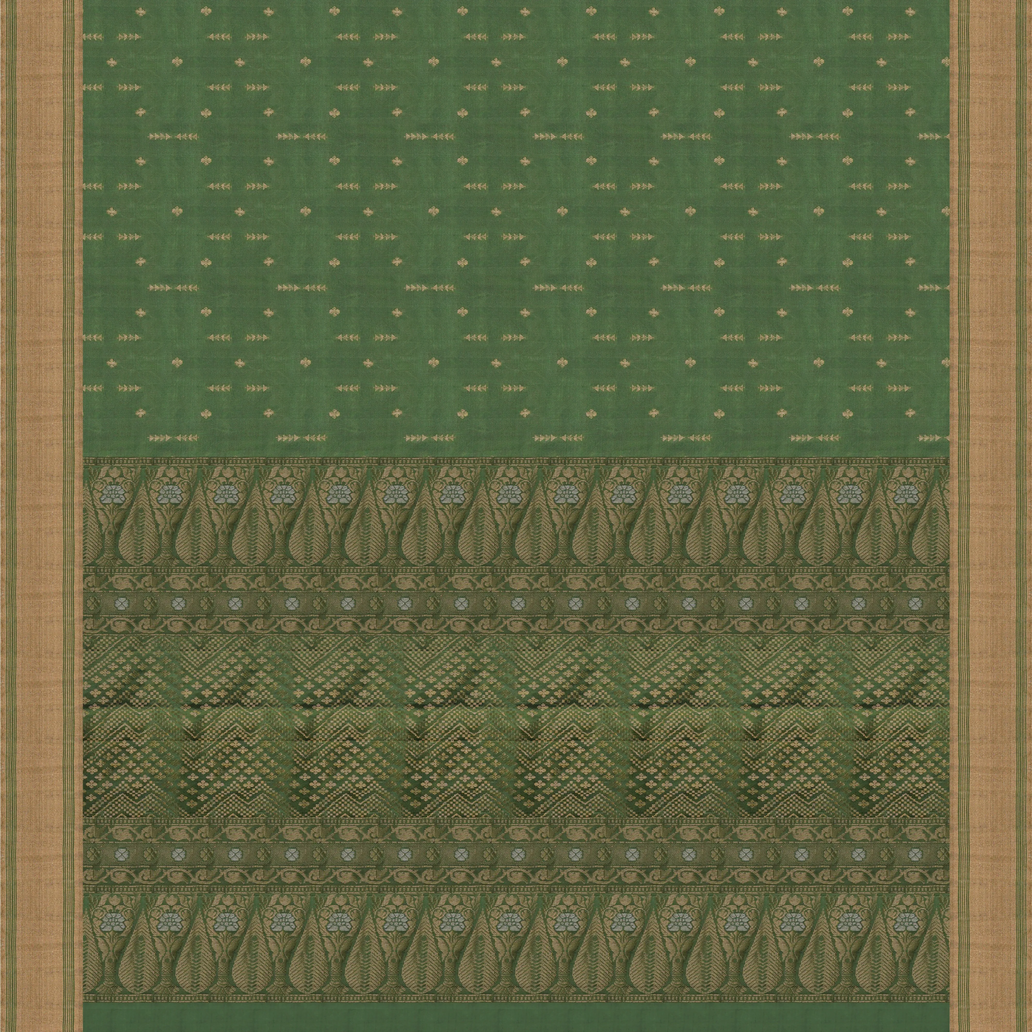 Handwoven Green Soft Silk Saree - 1845T009288DSC