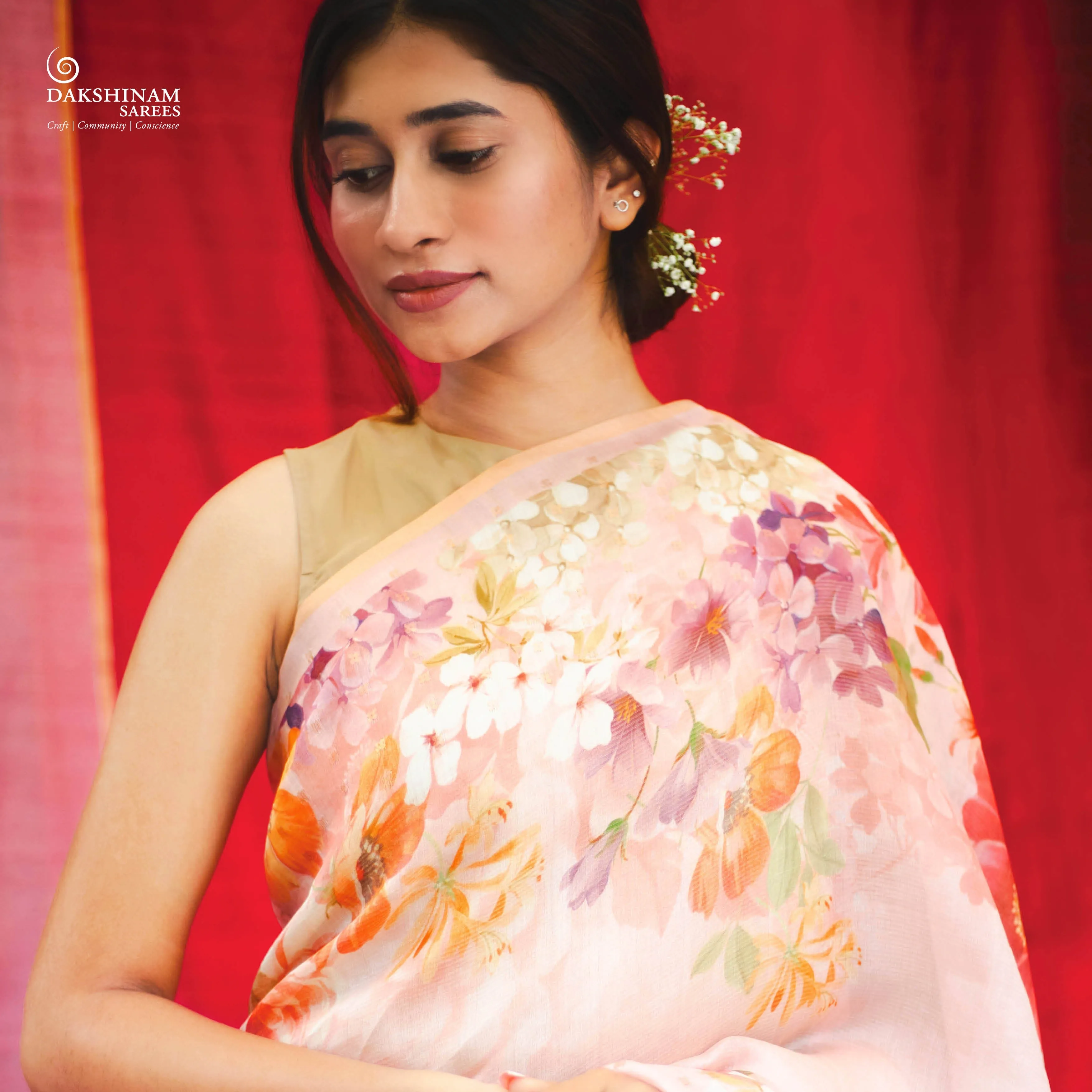 Handwoven Matka Tissue Organza Silk Saree- 2121N027038DSC