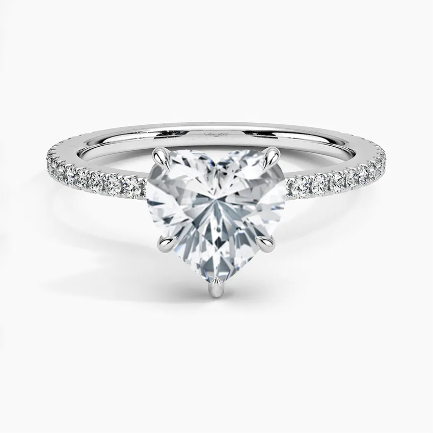 Heart Demi Diamond Engagement Ring [Setting Only] - EC110H