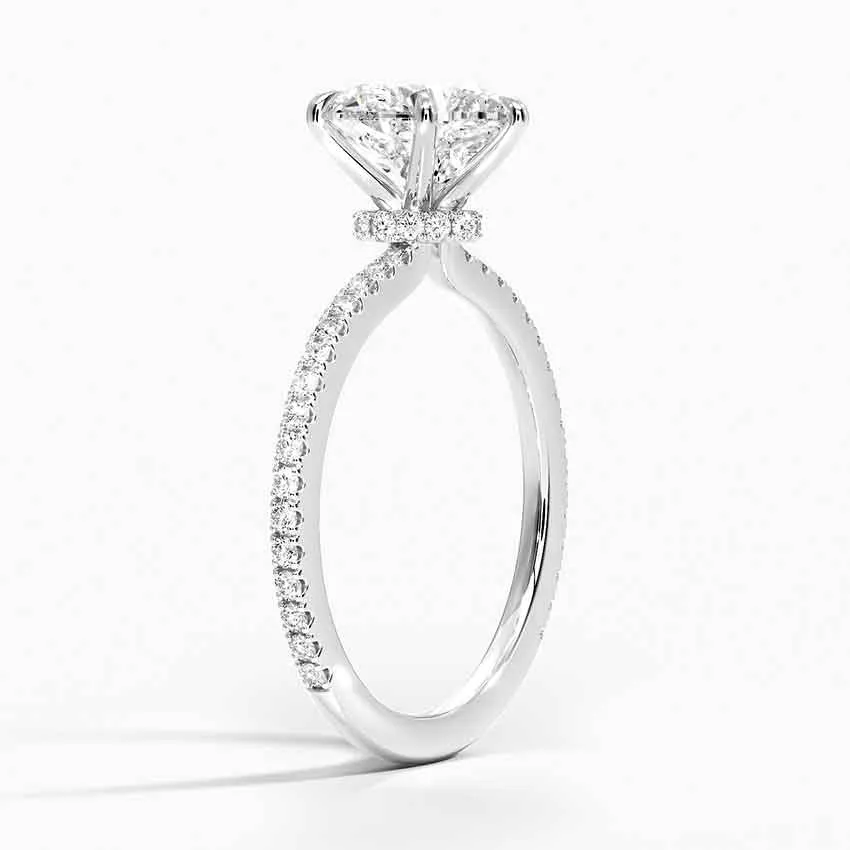 Heart Demi Diamond Engagement Ring [Setting Only] - EC110H