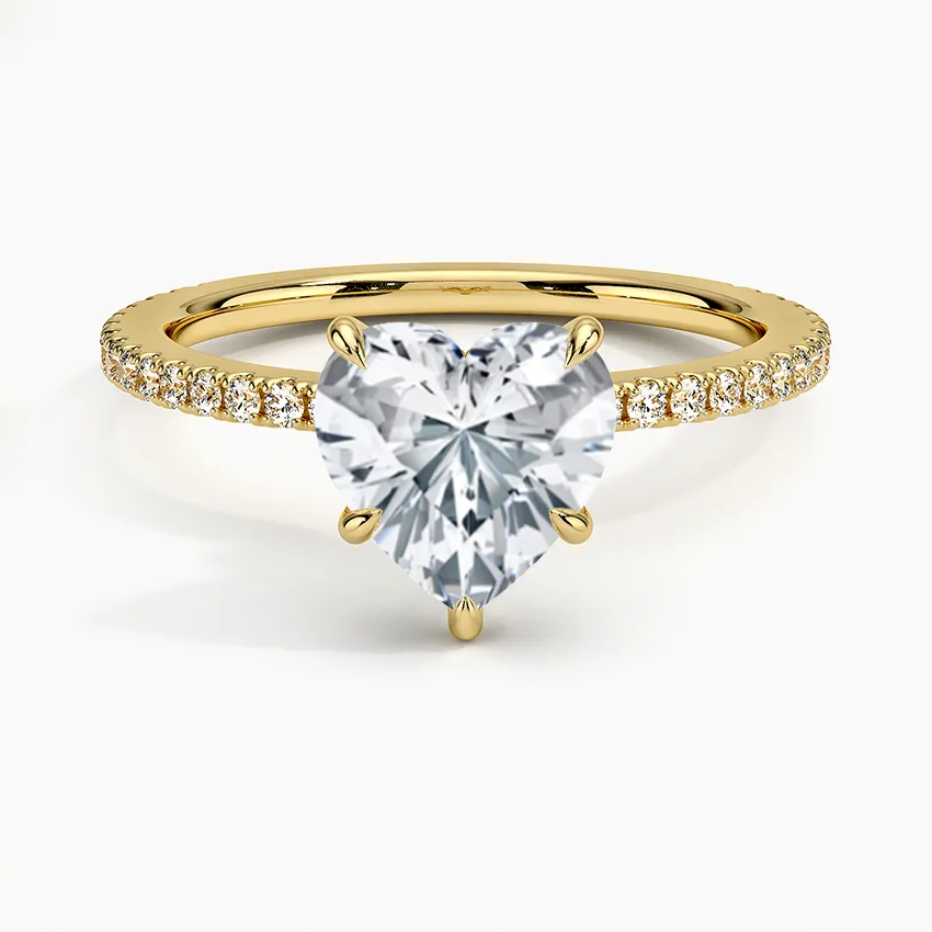 Heart Demi Diamond Engagement Ring [Setting Only] - EC110H