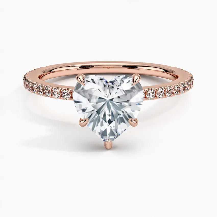 Heart Demi Diamond Engagement Ring [Setting Only] - EC110H