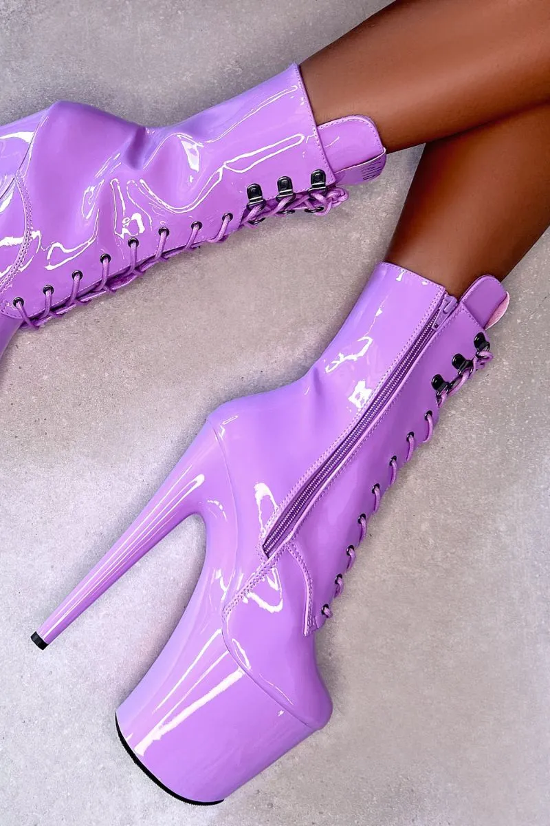 Hella Heels LipKit 8inch Boots- Grape