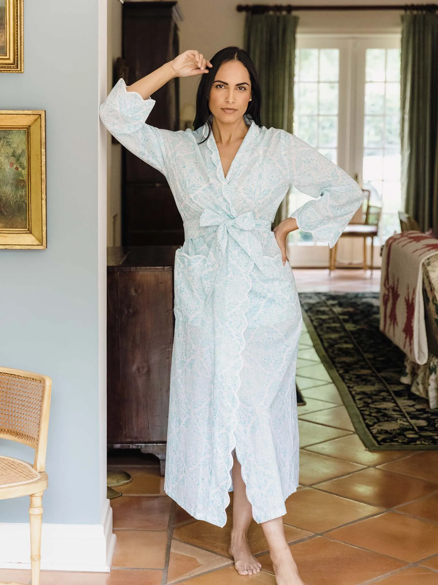 Ice Blue Filigree Classic Robe