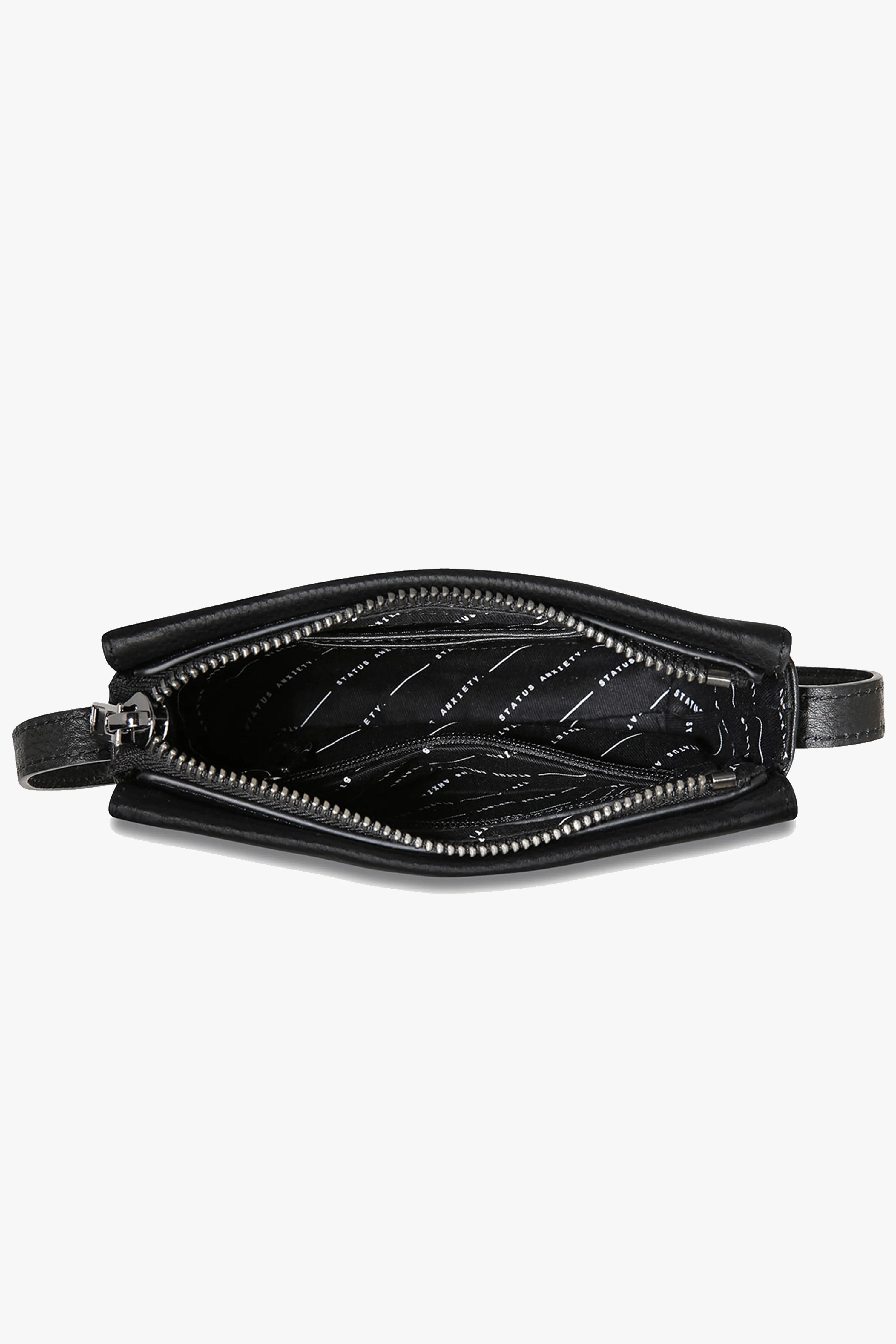 In Her Command Curved Base Black Cross Body Bag With Stud Detail