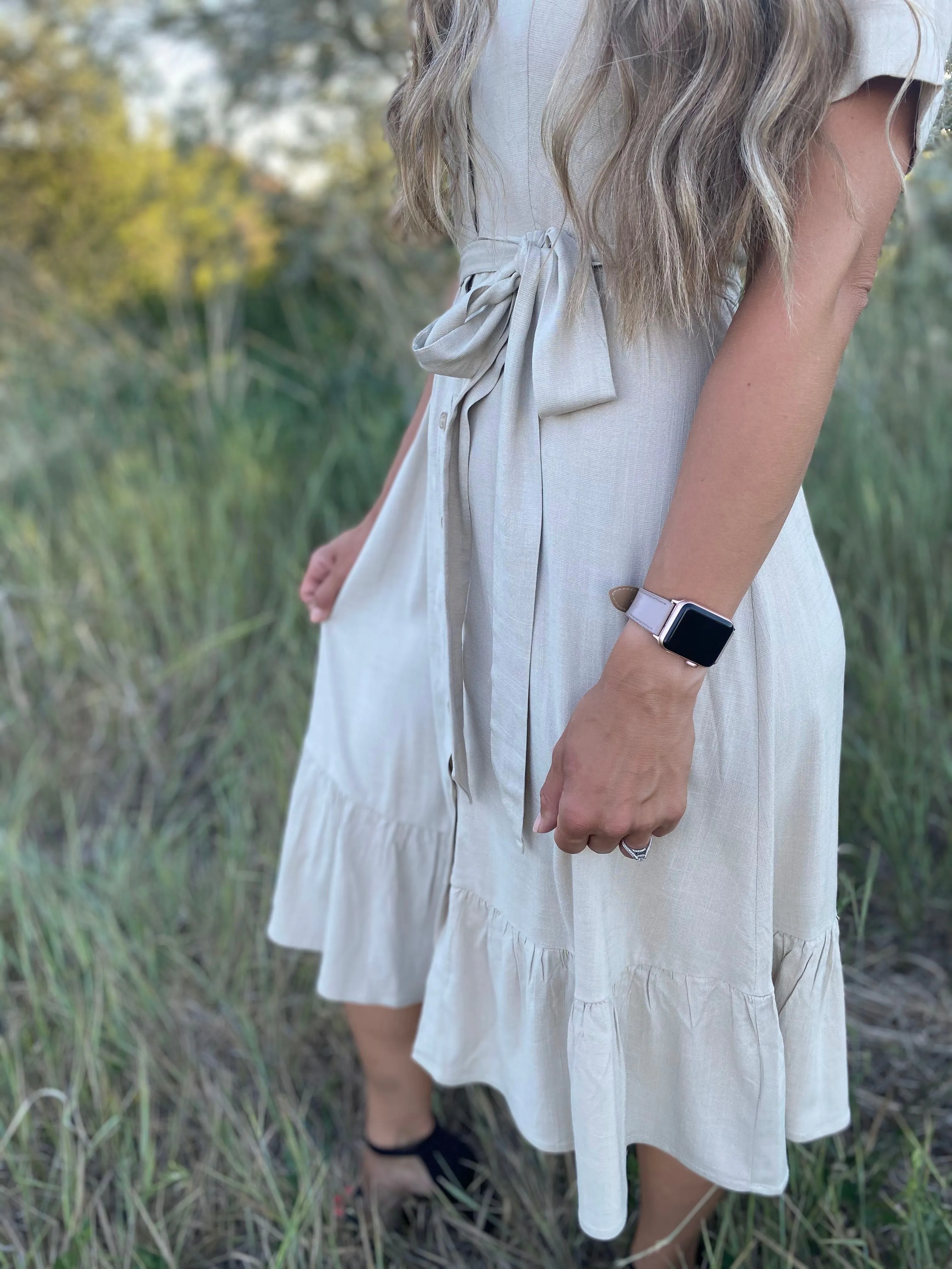 Jayda Midi Dress in Linen