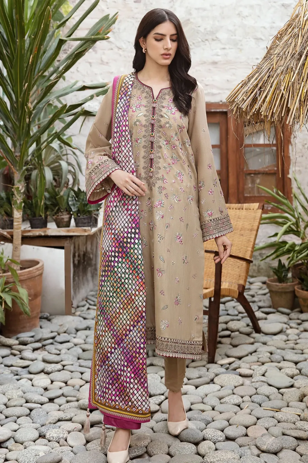 jazmin Embroidered Lawn Three Piece JZ-1013